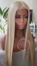 Load and play video in Gallery viewer, 13x4 raw Cambodian 4 bundles platinum blonde 30in
